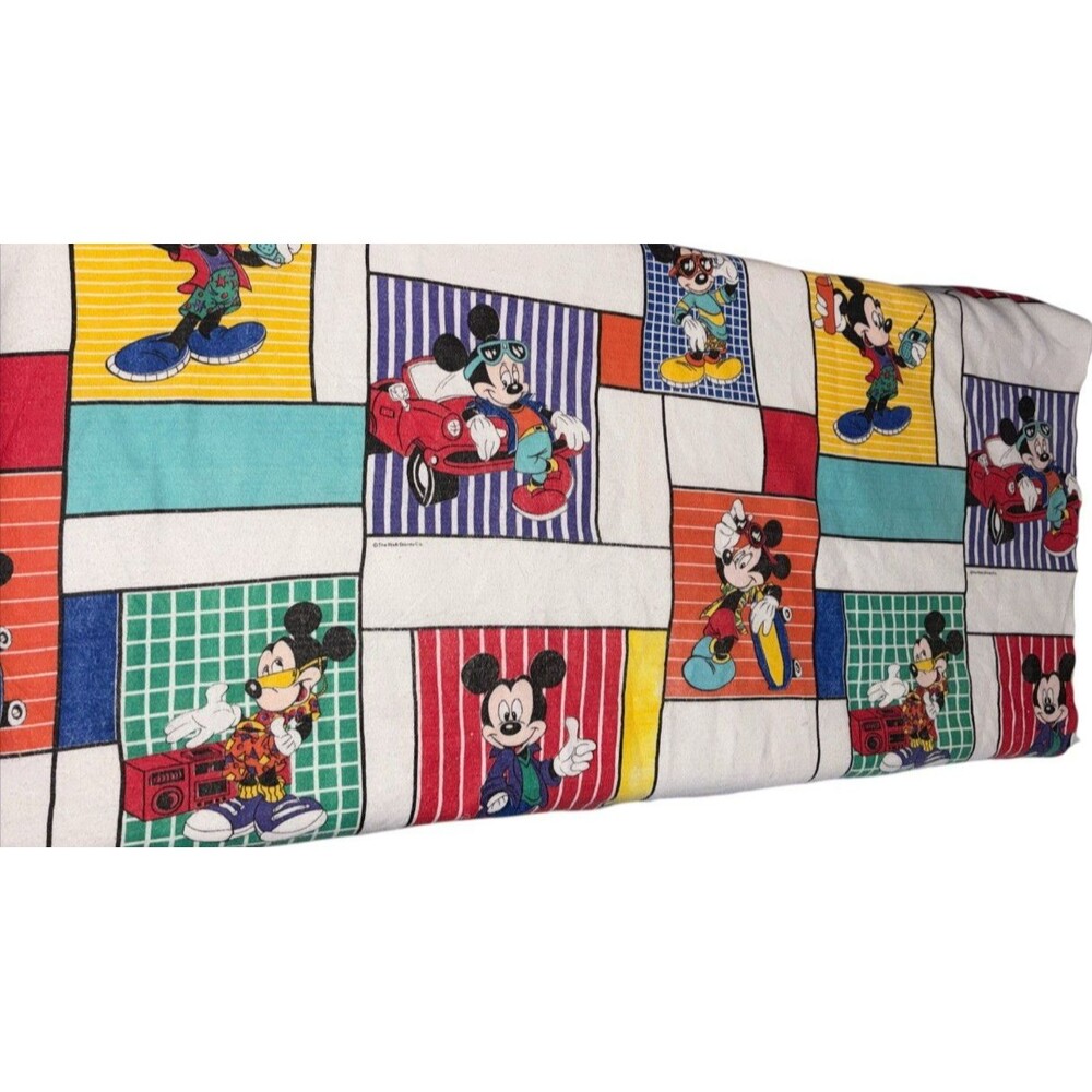 Mickey Mouse Blanket Vintage Pacific WALT DISNEY Cool RARE Full Size 75x92 90s